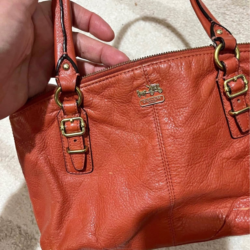 Vintage Coach Burnt Orange Leather Shoulder Bag